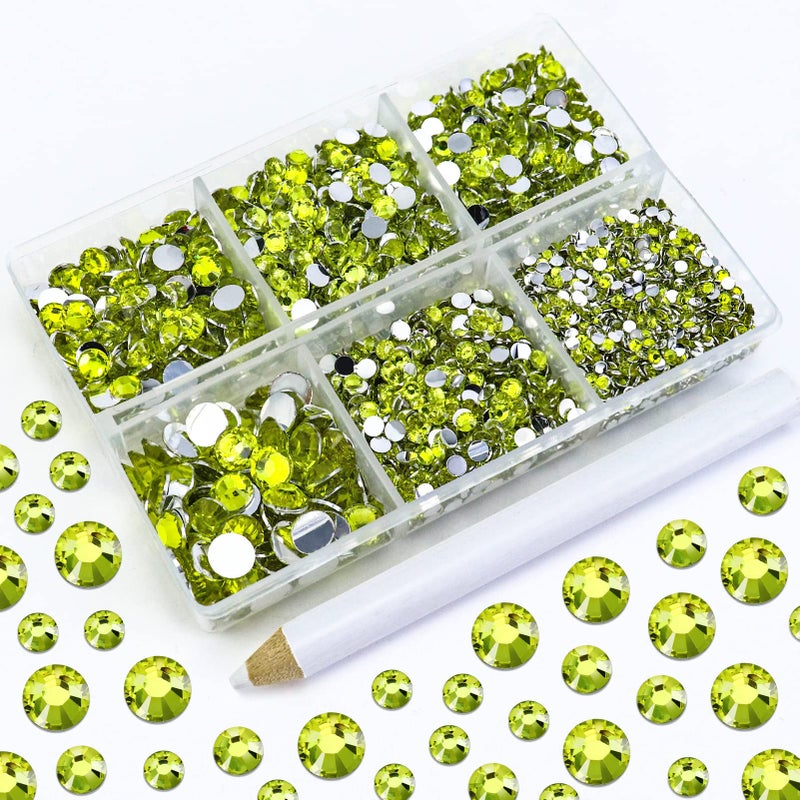Briskbloom 4500PCS Resin Flatback Rhinestone, 2mm 3mm 4mm 5mm 6mm Lemon Yellow Flatback Rhinestones for Tumblers, Nails Art, Mugs, Bottles, Craft Decoration, Loose Bling Glitter Gem Stone - Image 1